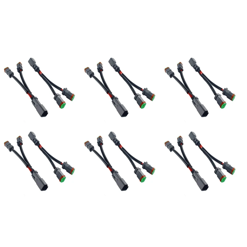 

6X Y Type Leads Deutsch DT DTP 2 Pin Socket Adapter For LED Pod Work Light Retrofit Connectors Wiring Harness