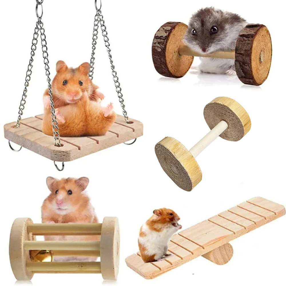Wooden Hamster Chew Toys Set 4