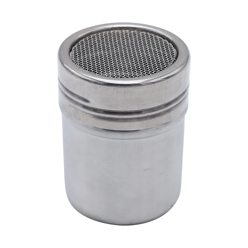304 Stainless Steel Powder Dispenser Tube With Mesh Dense Hole Powder Tank Salt And Pepper Shakers Condiment Dispenser seasoning jar salt shaker spices bottle salt pepper shakers