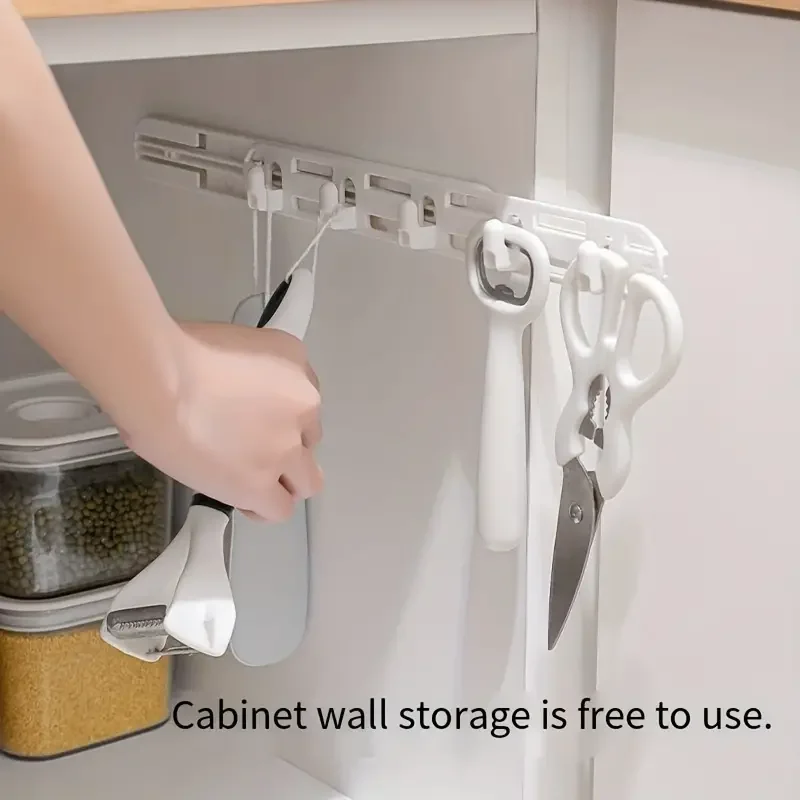 Wall-Mounted Storage Hook wall mount hooks No Drill Telescopic for Bathroom Kitchen Organization of Home Accessories