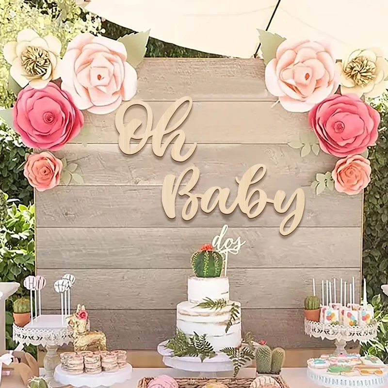 Oh Baby Wooden Sign Wall Letter Sign Boy Girl Baby Shower Decoraion Birthday Party Decor Gender Reveal Party Photobooth Props