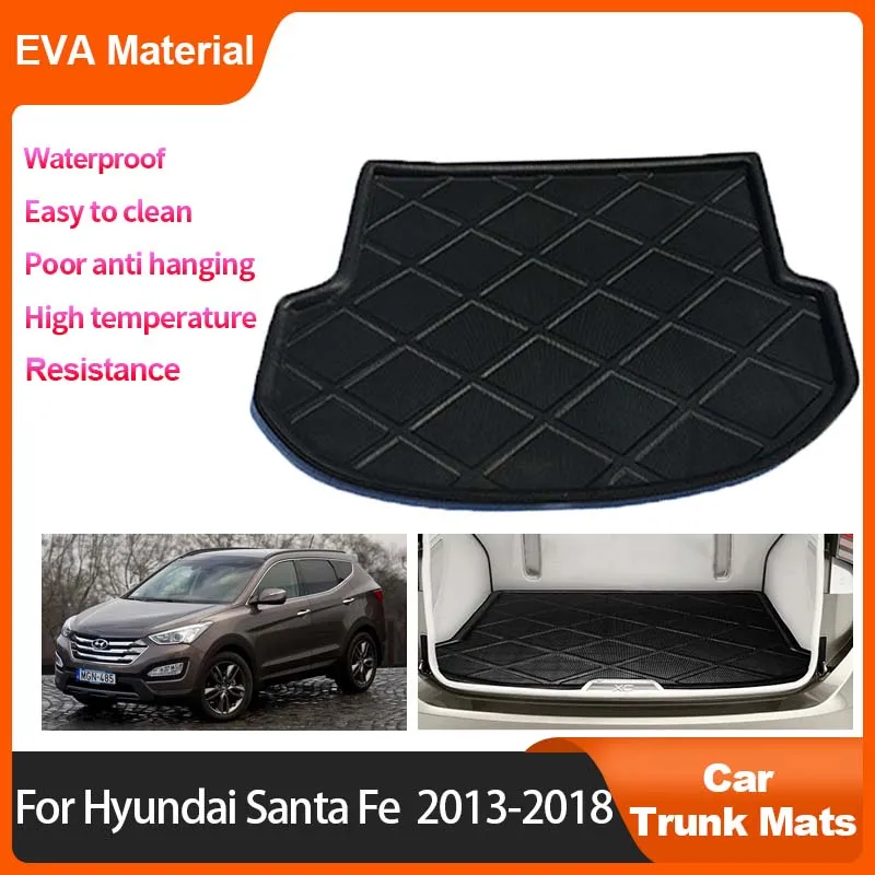 

For Hyundai Santa Fe DM 2013-2018 2017 2016 2014 5 Seats 7 Seats SWB Car Rear Trunk Mats Waterproof Liner Cargo Boot Storage Pad