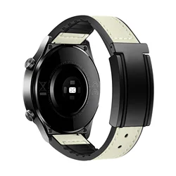 Premium leren siliconen magnetische band, 22 mm Universele pasvorm voor smartwatches