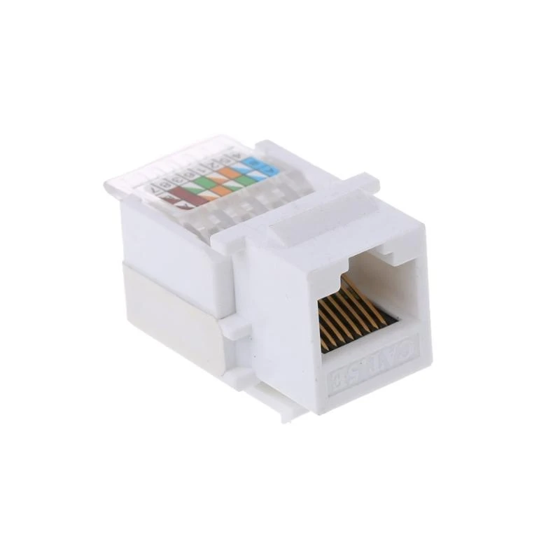 RJ45 Cat5E UTP 네트워크 모듈 Lan 키스톤 잭 어댑터 이더넷 커넥터 흰색