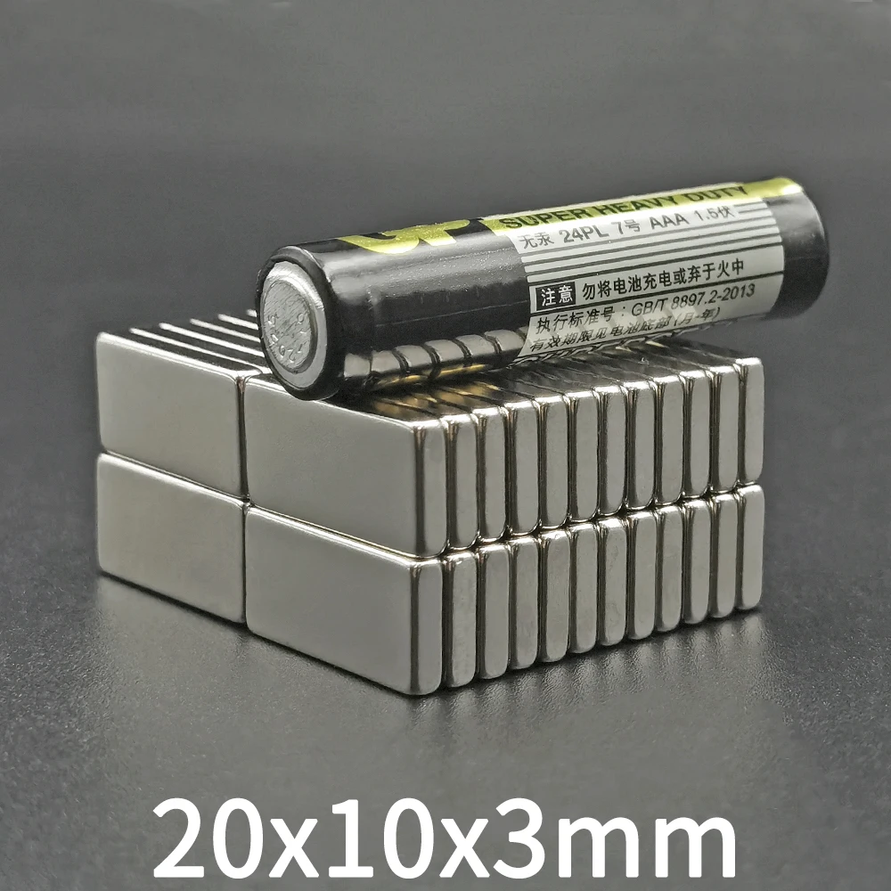 Neodymium Magnets 10/20Pcs 20x10x3mm Block Rectangular 20mm X 10mm X 3mm NdFeB Super Powerful Strong Magnetic Permanent 20*10*3