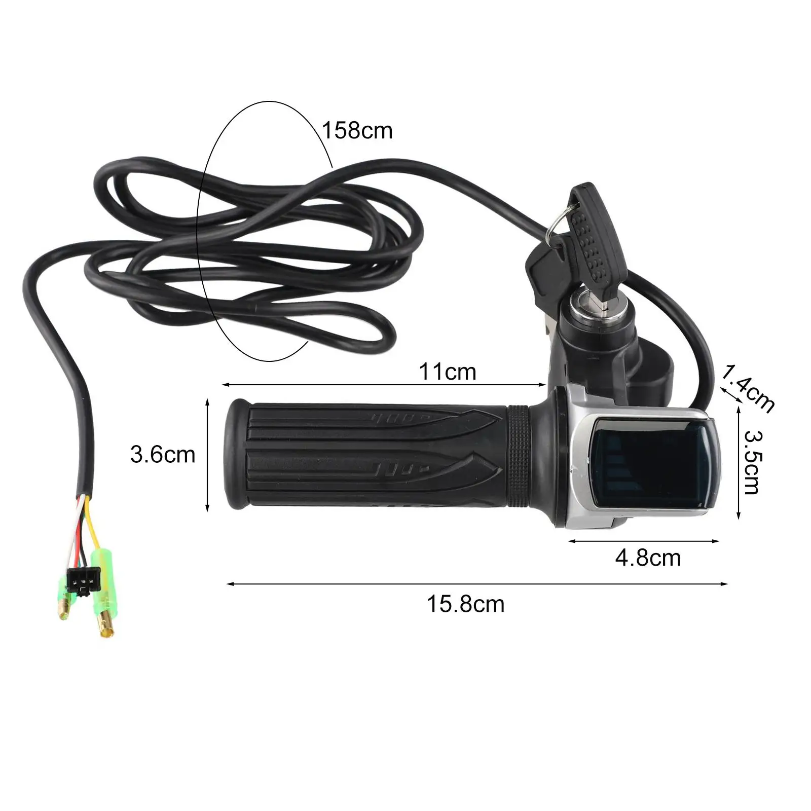 키 잠금 기능이 있는 전기 스쿠터 스로틀 그립, 전원 표시기, LED 디스플레이, 오토바이 전기 자전거 액세서리, 36V, 48V, 60V