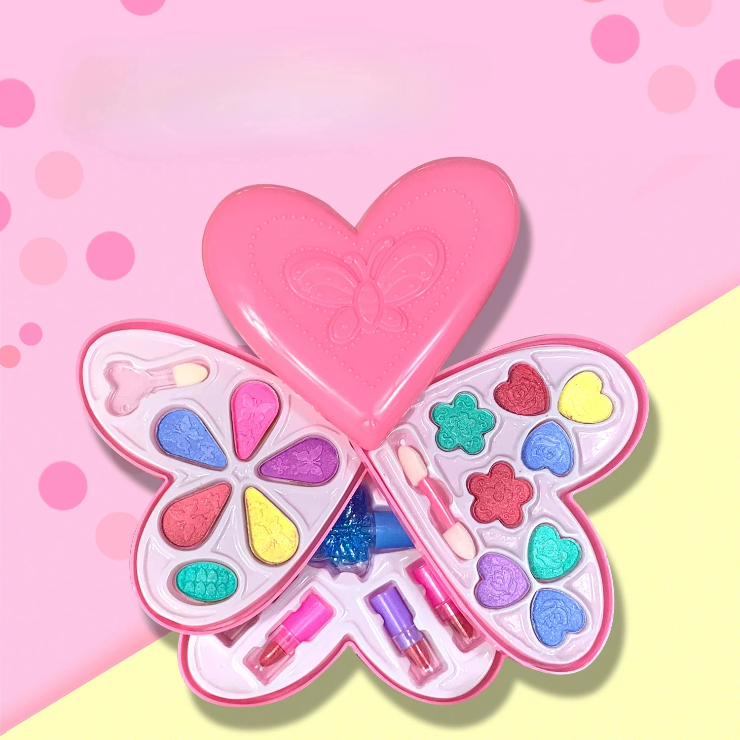 Children Makeup Toys Cosmetic Set Strawberry Box Diy Princess Gift for Girls makeup toy princess pretend toys cosmetics set