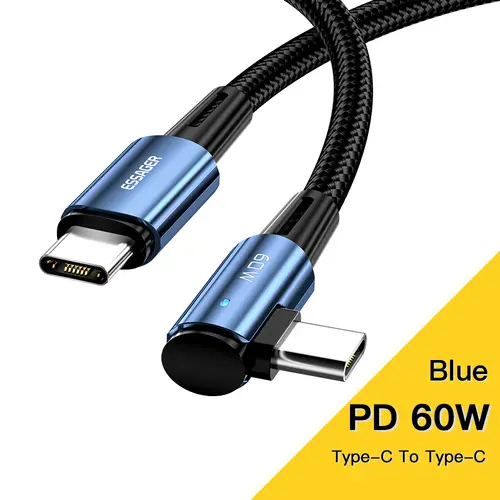Essager 100W USB Type C To USB C Cable 90 Degree Angle For iPad MacBook Pro Xiaomi Samsung Huawei Fast Charging Type-C Date Wire - Image 11