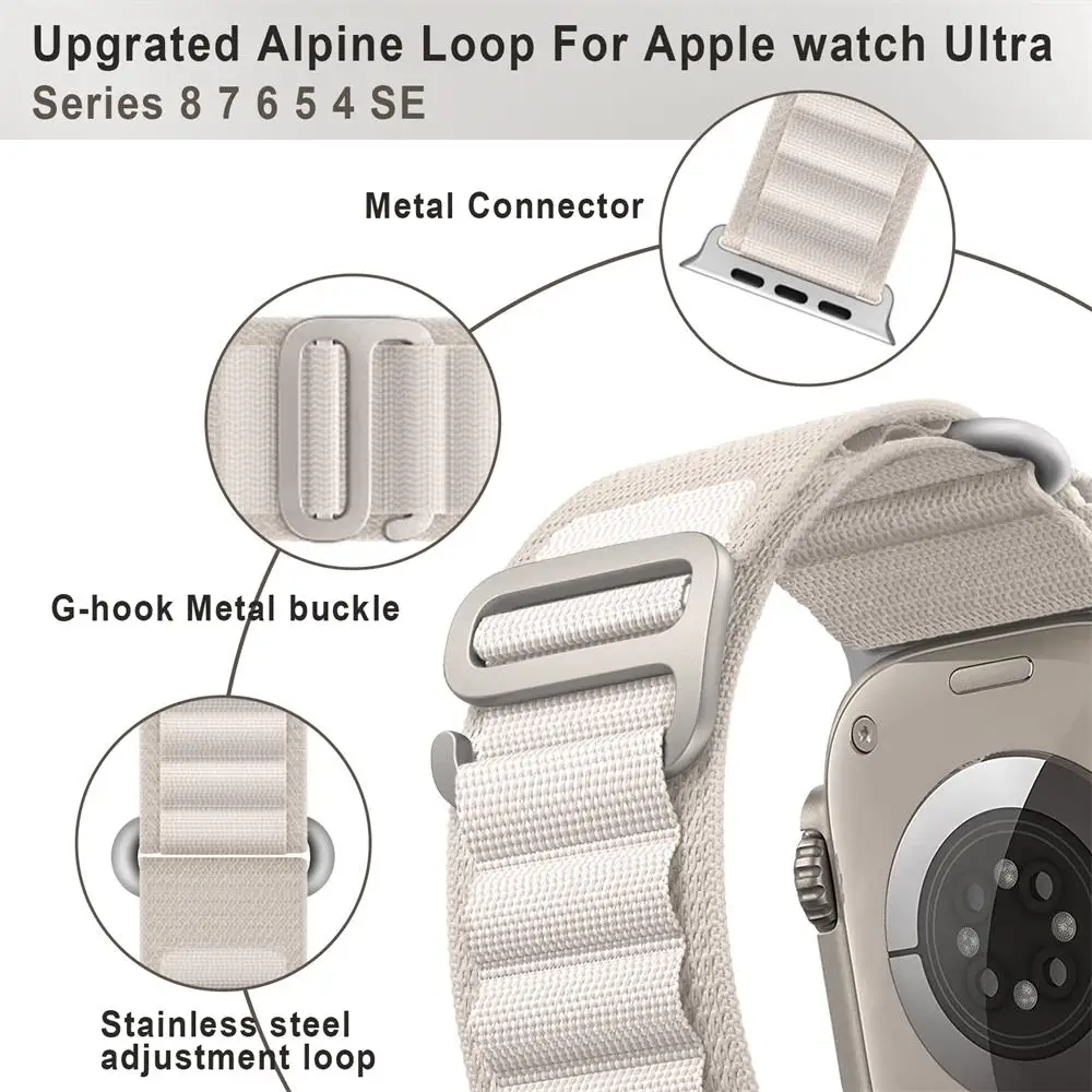 애플 워치용 스트랩, 울트라 2 밴드, 44mm, 45mm, 49mm, 40mm, 41mm, 45mm, 42mm, 38mm, 알파인 루프, iWatch 시리즈 9, SE 8, 7, 6, 5, 4, 3