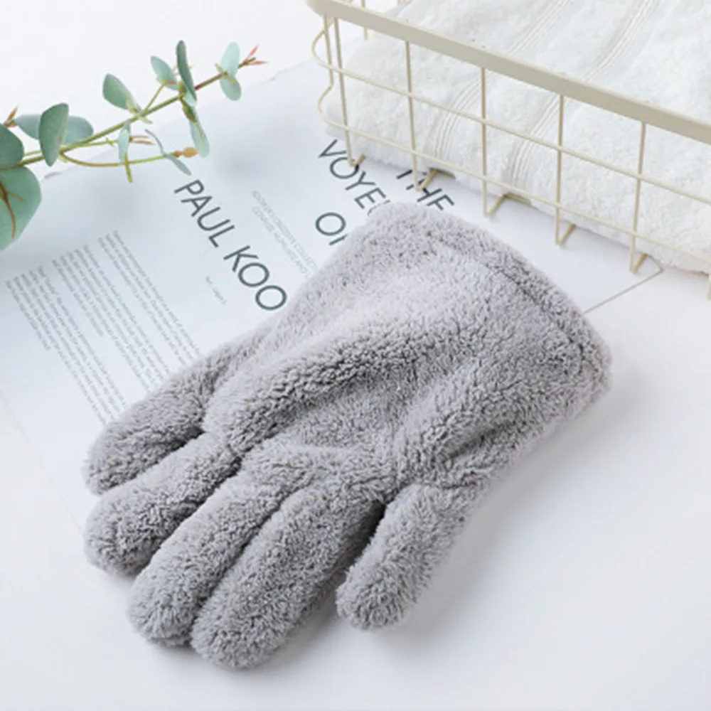 Microfiber Glove Lady Hair Care Erasing Head Quick-dry Towel Hair Drying Glove Absorbent Wiping 1pair