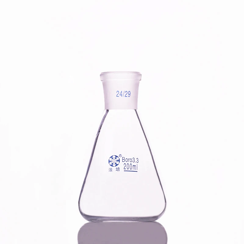 

Conical flask with standard ground-in mouth,Capacity 200ml,joint 24/29,Erlenmeyer flask with standard ground mouth