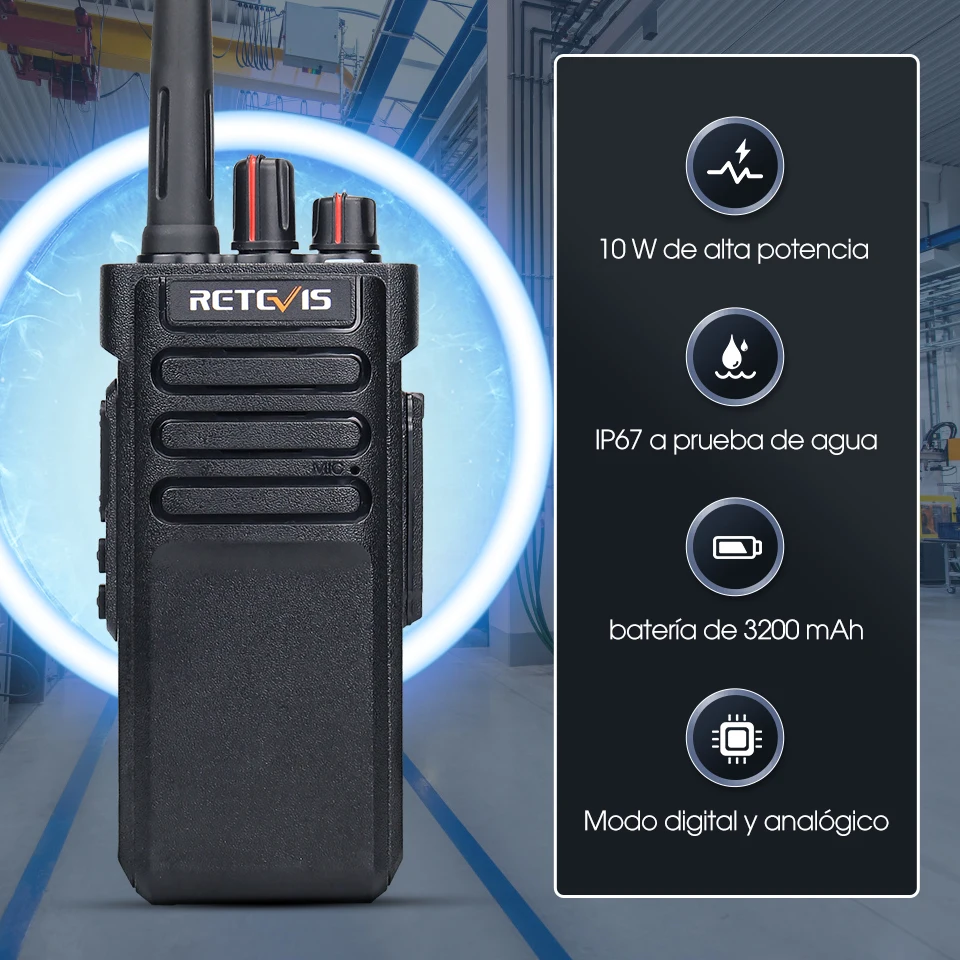Retevis B63H Walkie-Talkie, RT622P 2.0, PMR Ricetrasmittenti Professionali, 103 G Leggero