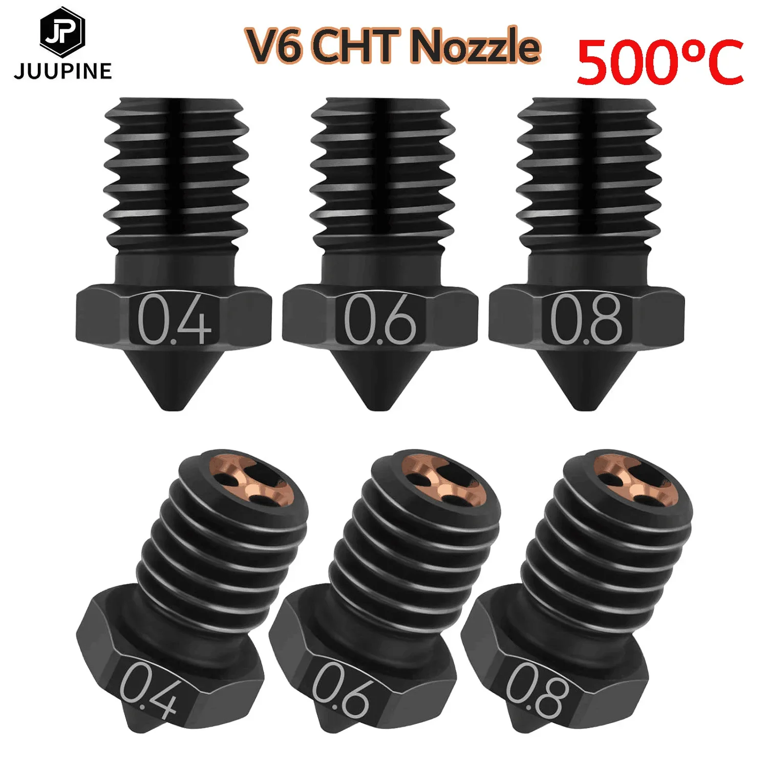 

E3D V6 CHT Nozzle Hardened Steel V6 High Flow Clone CHT 3d Printer Parts Nozzles For Ender 3 Hotend Titan Extruder Prusa i3 MK3