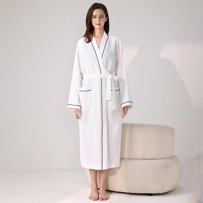 Cotton Waffle Kimono Couples Sauna Clothing New Water Uptake Robe Men And Women Quick-drying Bathrobe Hotel Spa Robes
