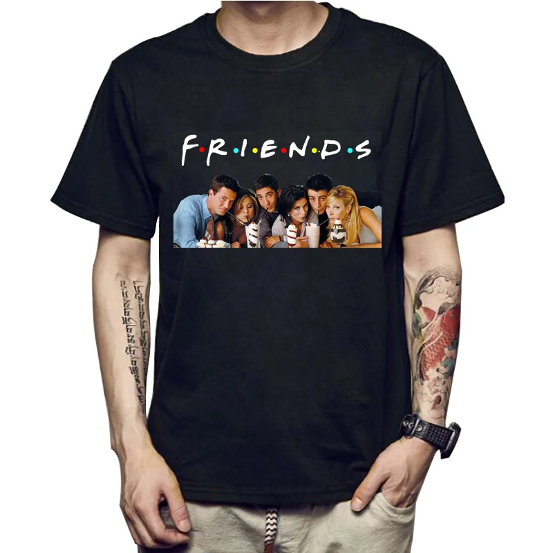 

New Men's Ladies Friends TV Show Brand Harajuku Print Casual Short Sleeve Fashion 90s Anime T-Shirt Tops Street Hip Hop Tees