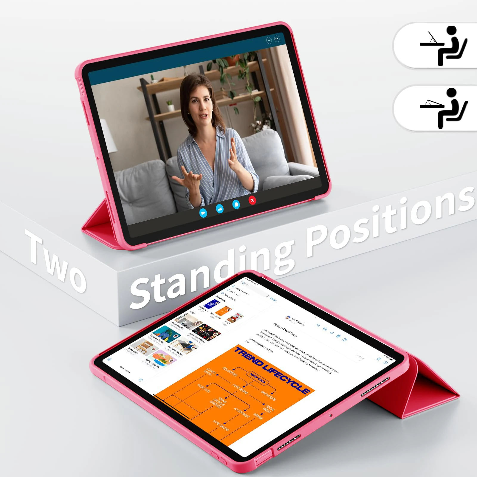 Premium Magnetic Flip Tablet Case with Pencil Holder and Smart Cover