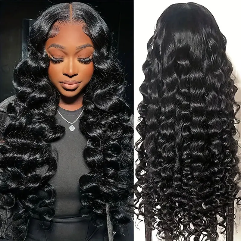 250 Density Deep Wave 13x4 Lace Frontal Wig Brazilian Wigs Virgin Transparent Lace Front Human Hair Wigs Pre plucked Human Hair 1