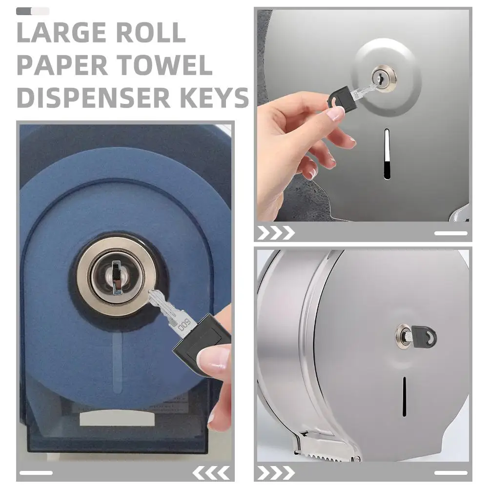 2 Pcs Tissue Box Key Bathroom Dispenser Replacement Toilet Paper Stainless Steel for Towel Soap Dispensers Commercial 2