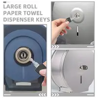 2 Pcs Tissue Box Key Bathroom Dispenser Replacement Toilet Paper Stainless Steel for Towel Soap Dispensers Commercial 2