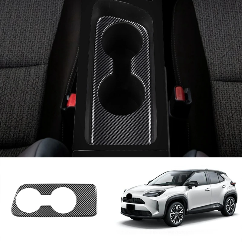 Car Center Console Water Cup Holder Decorazione Cover Trim Stickers Per Toyota Yaris Cross 2021 2022 Rhd