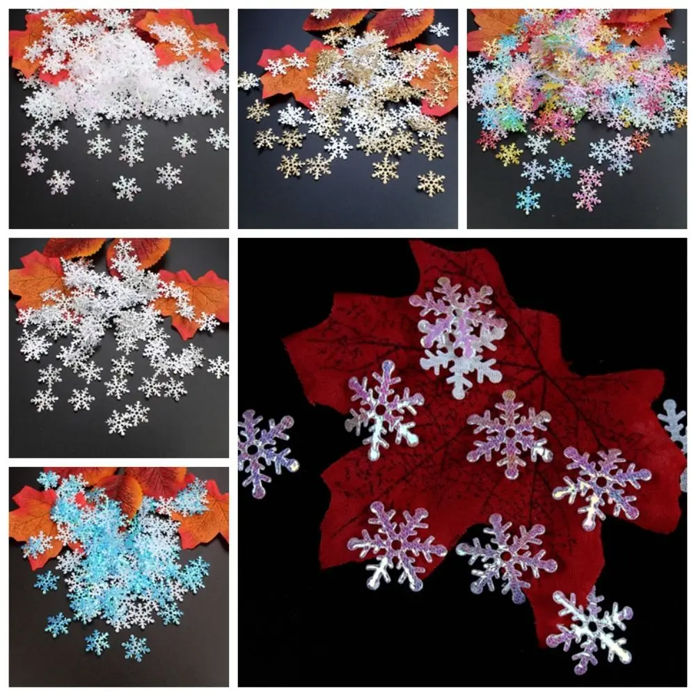

Блестящие Рождественские снежинки, конфетти, разноцветные 1,5 см/2 см/3 см, снежинки, блестки, «сделай сам», искусственные снежинки, Рождественская елка