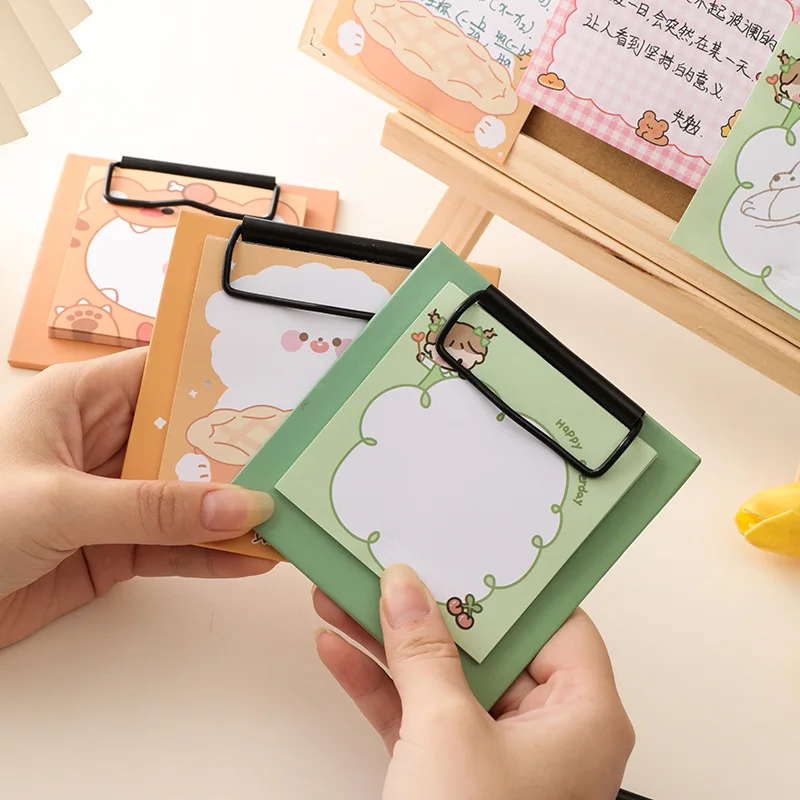 

Mini Board Clip Sticky Notes Student Notepad Cute Animal Stickers