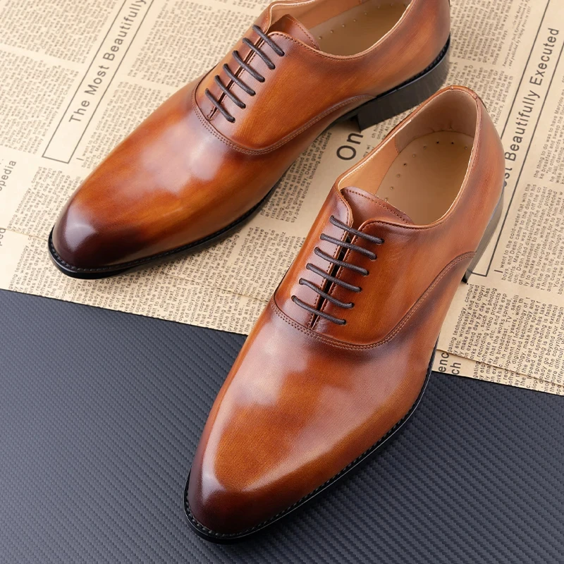 Mens Leather Dress Shoes Party Office Suit Matches Comfortable Handcrafted