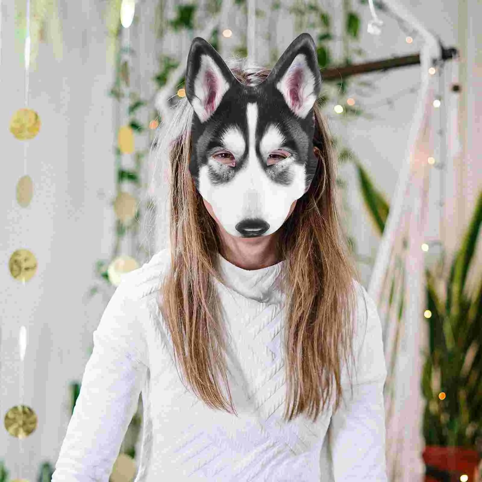 Husky Mask Halloween Costume Dog Head Party Festival Full Face Masquerade Wolf Felt Masks Costumes Carnival Pu Animal Adult