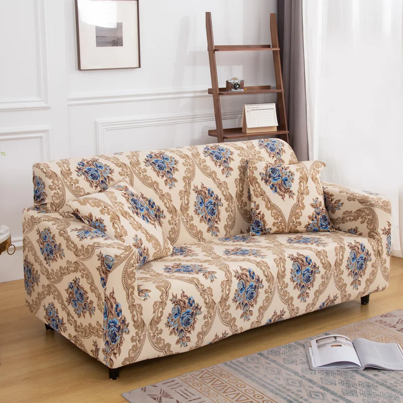 thumbnail image 1 of Fundas elásticas con estampado Floral para sofá de esquina, cubierta seccional para sillón, 1/2/3/4 asientos, 1 of 5