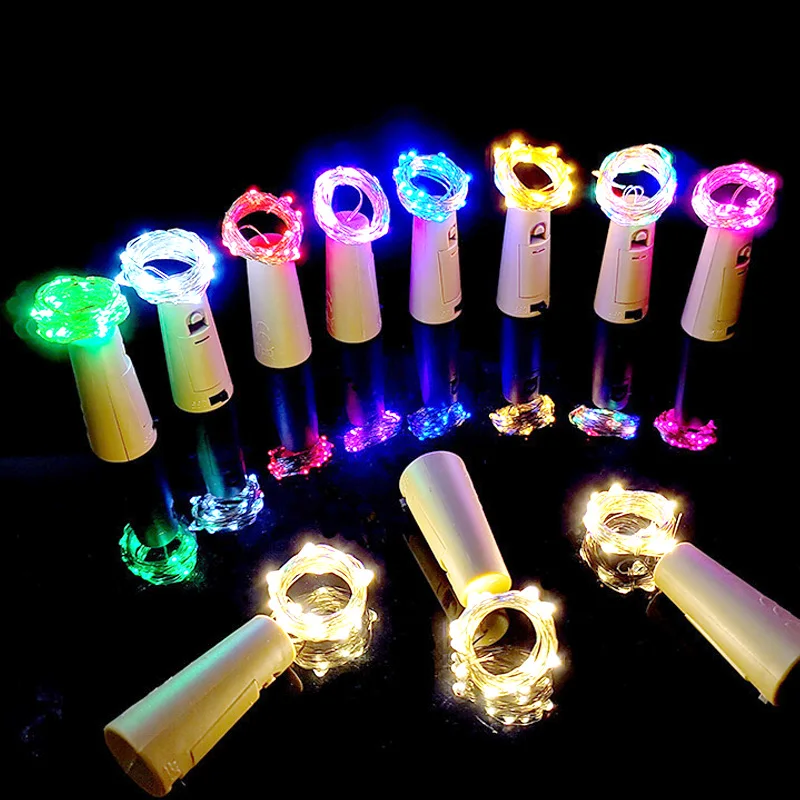 3Pcs Wine Cork 20LEDS Bar Birthday Party Wedding Celebration Holiday Christmas Party AG13 Button Battery 2M With 3 Batteries 40pcs lot wama ag7 alkaline 1 55v button cell battery single use lr927 lr57 sr927w 399 gr927 395a watch toys remote batteries