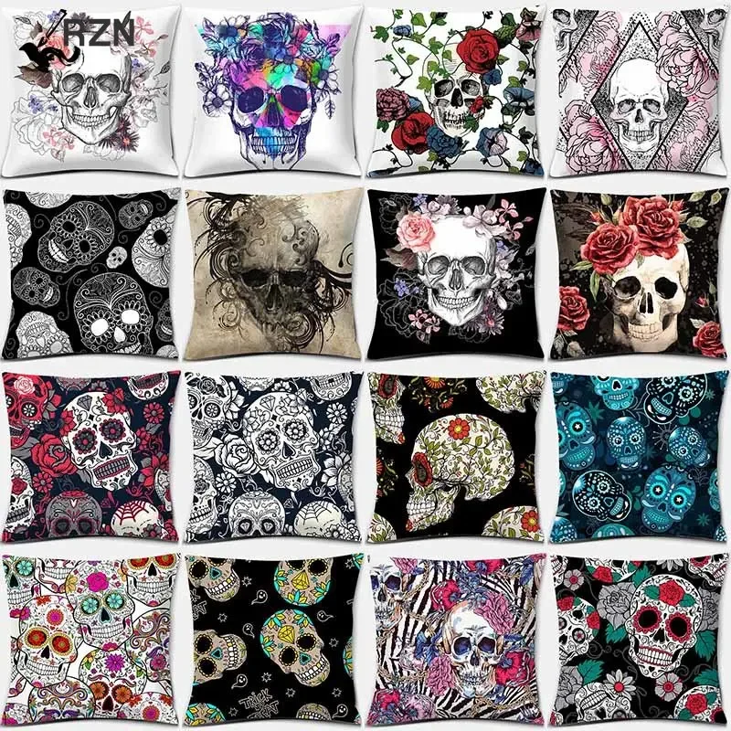 

Модный квадратный чехол с изображением драпировки черепа цветка черепа