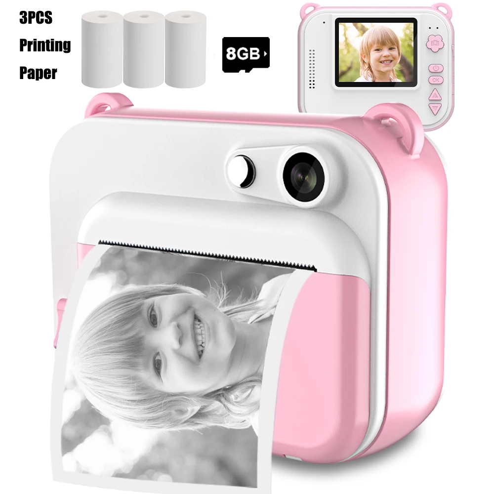 Children's Camera With Print Kids Instant Print Camera Digital Photo Camera Girl's Toy Child Camera Video Boy's Birthday Gift 