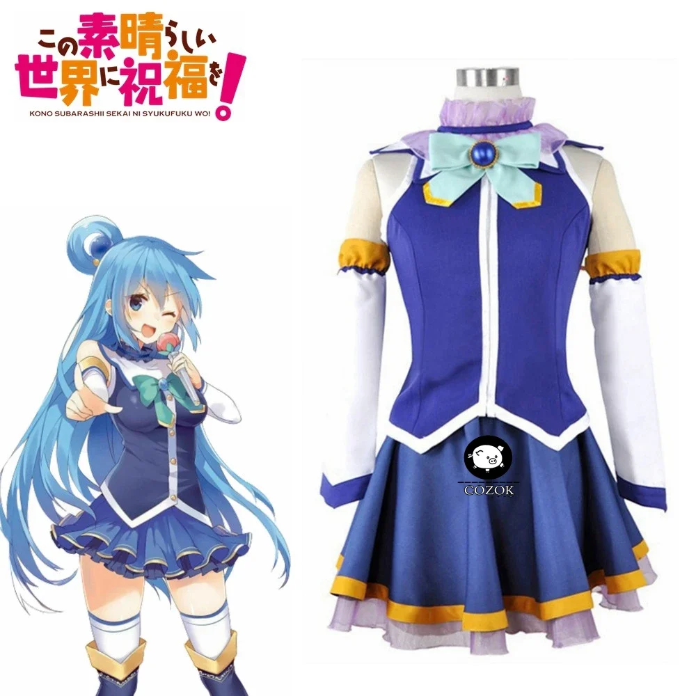 

KonoSuba благословение Бога на этот чудесный мир Аква Топы платье Униформа костюм аниме косплей костюмы
