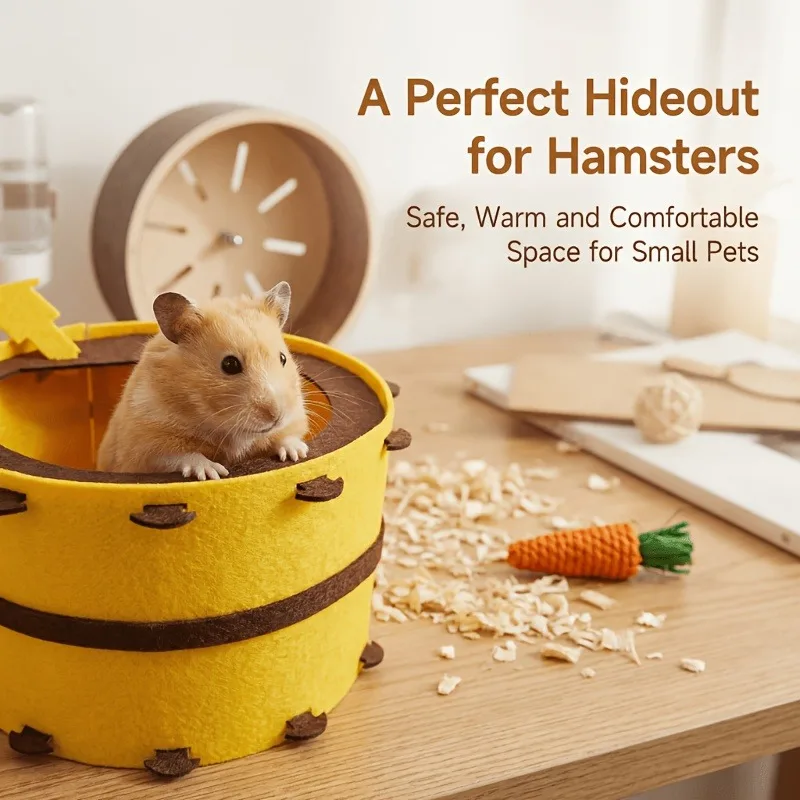 Maison en feutre doux pour hamster et refuge pour petits animaux_voghion.com