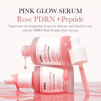 30ml Salmone PDRN Peptide rosa Glow Siero viso Cura delle macchie scure Anche il tono della pelle Migliora l'elasticità Levigante Rassodante Adenosina