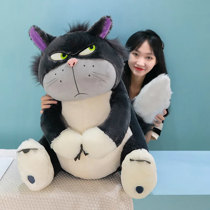 

80cm New Disney Lucifer Cross Eyed Cat Doll Super Big Plush Doll Pp Cotton Filled Soft Short Plush Girl And Children's Gift