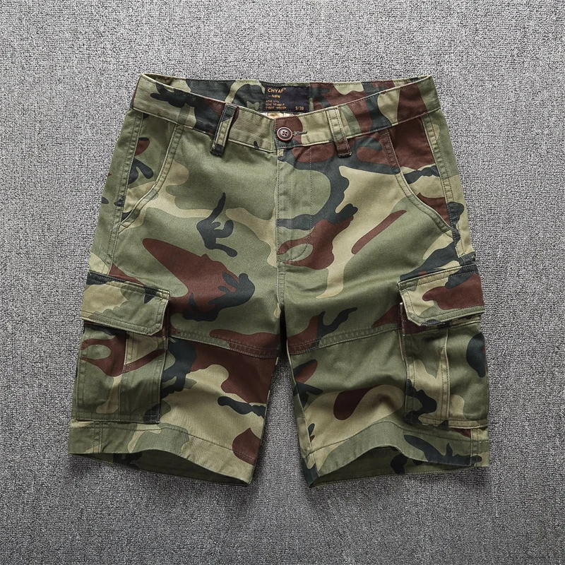Summer Men's Casual Shorts Outdoor Loose Camouflage Sports Workwear Pants Fashion Multiple Pockets Straight Tube Shorts