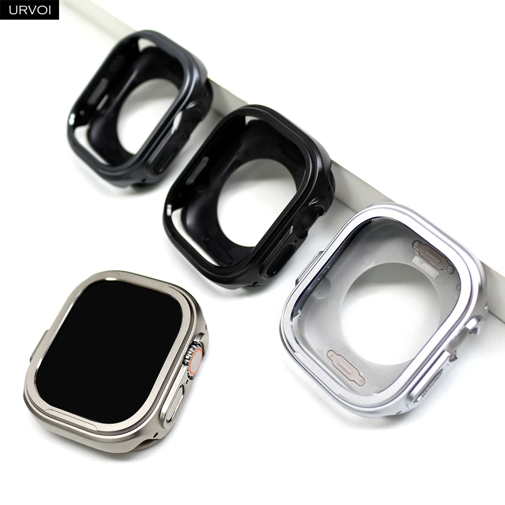 URVOI Zinc Alloy Bumper Case for Apple Watch - Enhanced Color-Changing Protective Cover