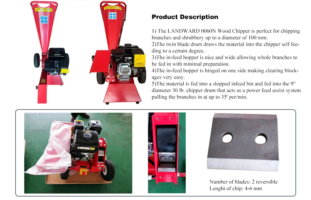 Description Picture 6 of itemChina Supplier OEM Factory price garden petrol gasoline branch wood Shredder gas Wood Chipper machines Customized