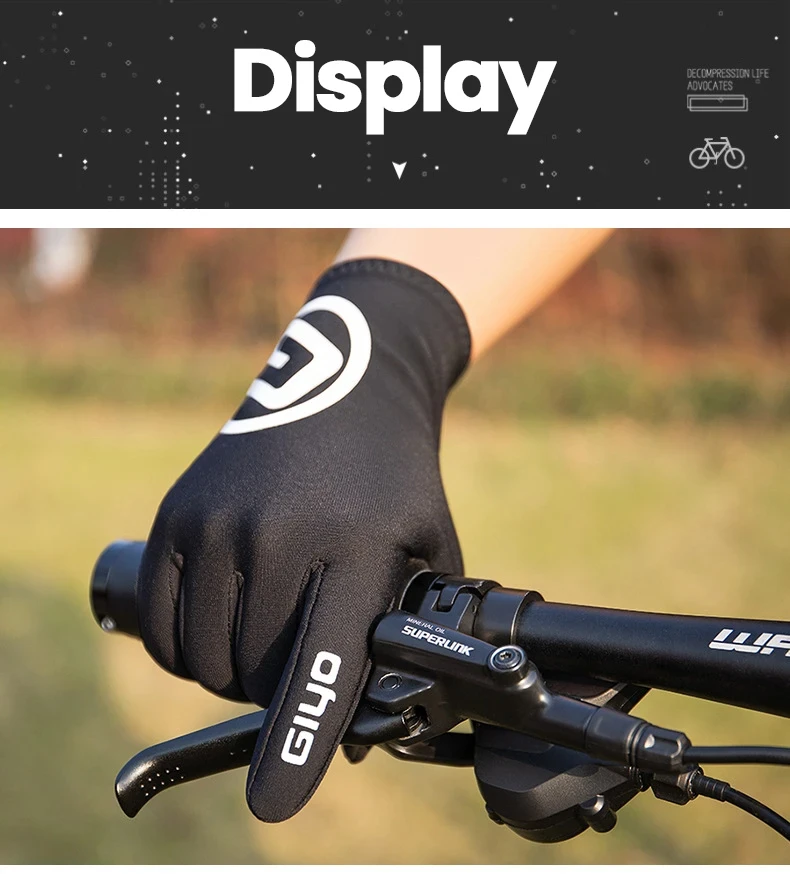 GIYO Fahrrad-Winterhandschuhe MTB Rennrad Verdickte Warme Touchscreen-Vollfingerhandschuhe Radsport Outdoor-Sport Thermo-Handschuhe – Detail 9