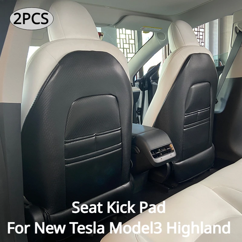 

Seat Kick Pad for New Tesla Model3 Highland 2024 Leather Back Anti Kick Protectors Cover Mats Seatback Pad Interior Accessories