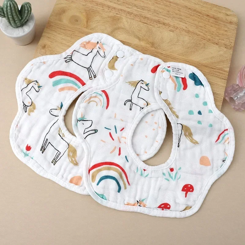 

New Simple Eight-layer Seersucker Baby and Infant Products Leak-proof Bib Newborn Baby Baby Saliva Towel