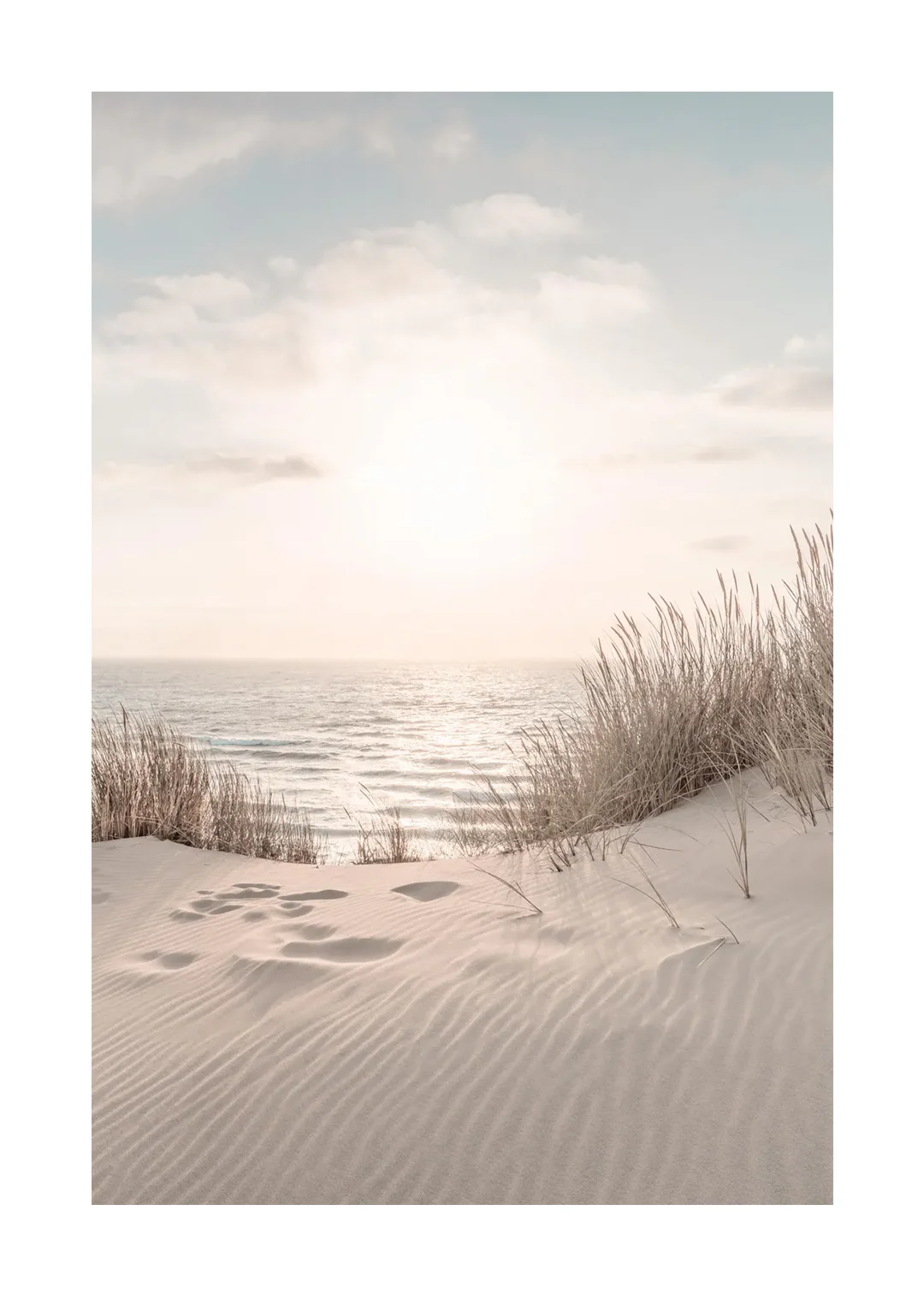 Tropical Blue Sea and White Sand Beach Canvas Wall Art