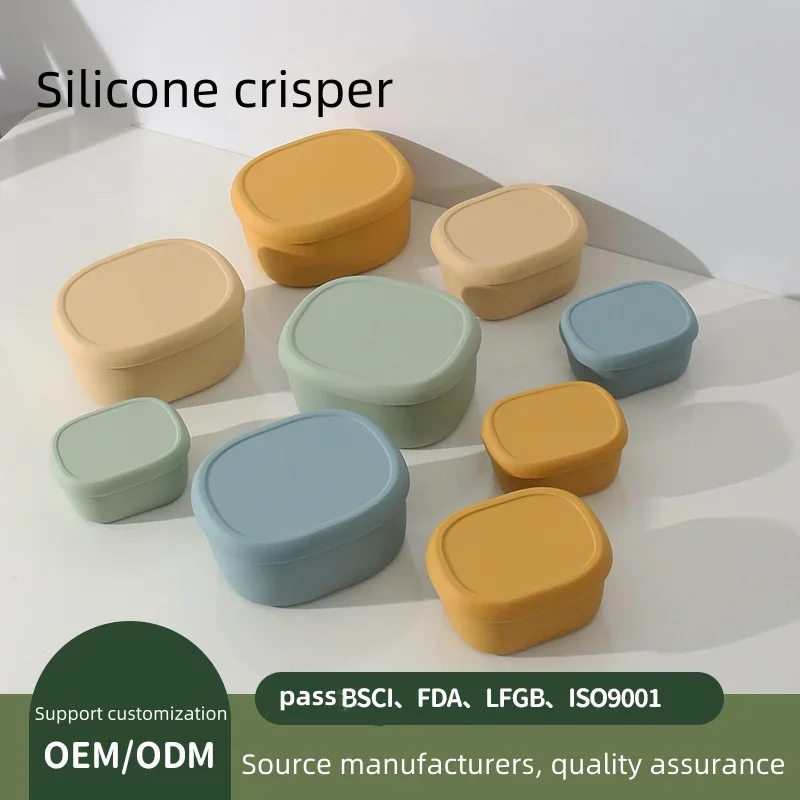 Food-grade Silicone Film Sealed Refrigerator Fruit Crisper Box Food Fresh Saver Storage Container Box With Lid