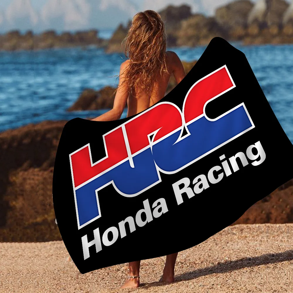 3D HRC HONDA Motorcycle Logo Microfiber Beach Towel Absorbent Quick Dry Soft Yoga Swimming Resort Mountain Climbing Towel 2
