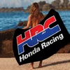 3D HRC HONDA Motorcycle Logo Microfiber Beach Towel Absorbent Quick Dry Soft Yoga Swimming Resort Mountain Climbing Towel 2