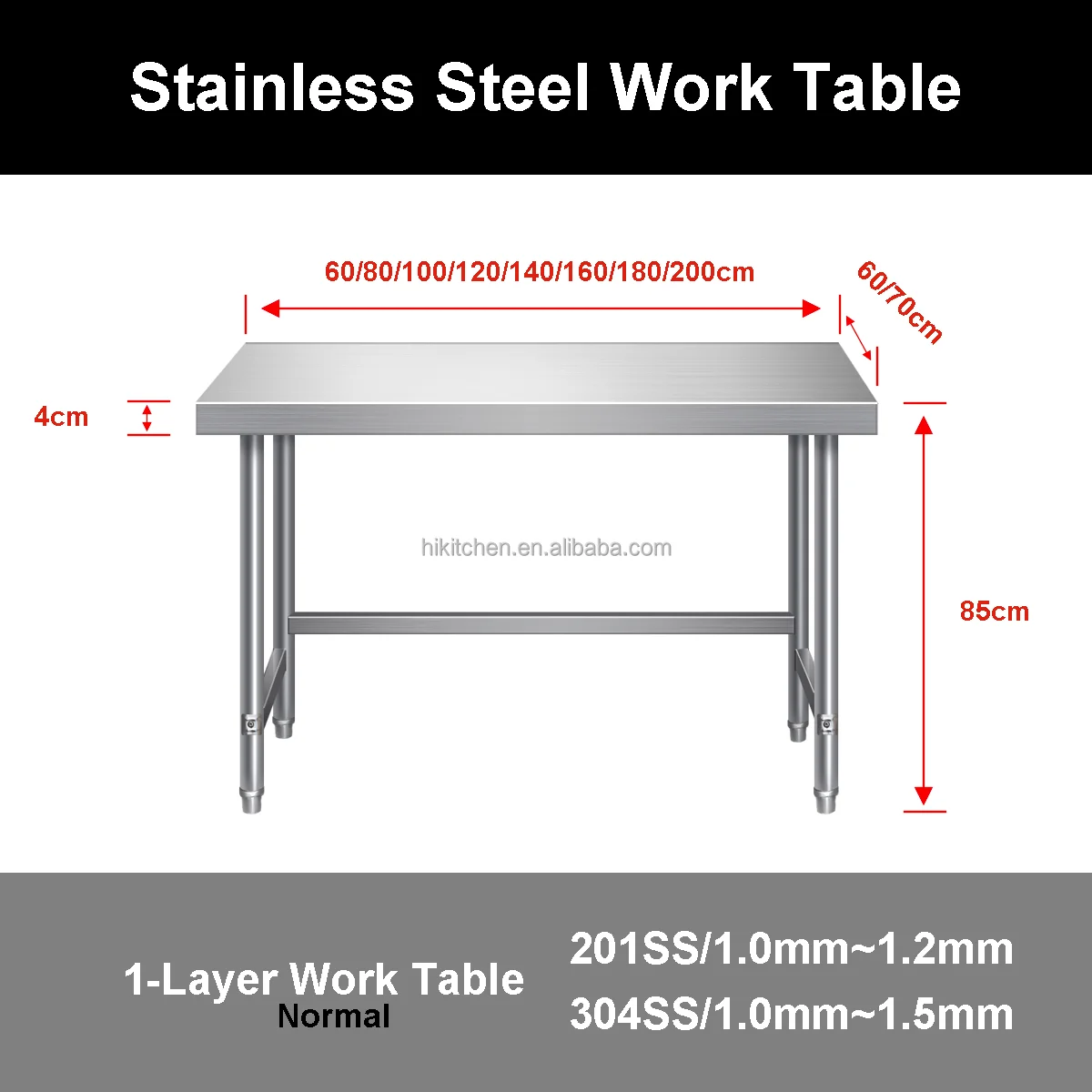 Description Picture 6 of itemBakery Pizza Prep Kitchen Restaurant Equipment Metal Stainless Steel Working Tables For Hotel&restaurant Suppliers