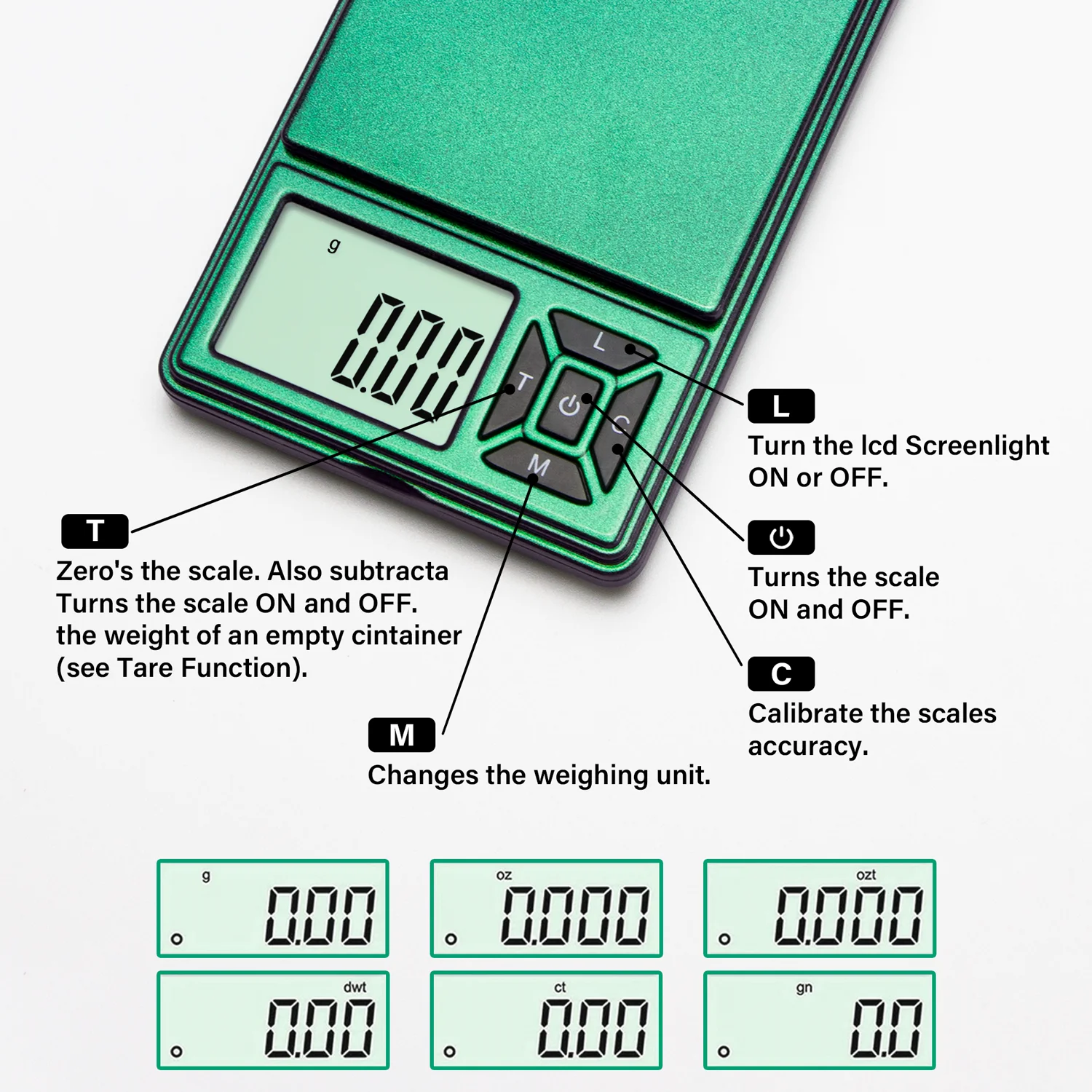 Digital Pocket Gram Scale 300g x 0.01g Accuracy， Small Mini High Precision Scale Digital Weight Grams and Oz for Jewelry