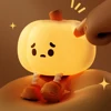 Halloween Pumpkin Night Light Cute Soft Silicone Safe Lamp Decorations Timing Dimmable Bedside Decor Kids Babies Halloween Gifts 3