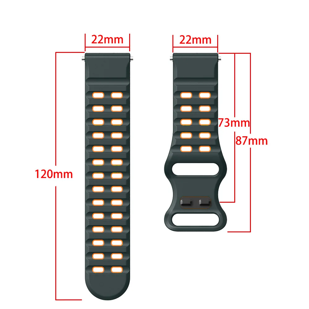 Premium 22mm Silicone Ocean Blue Watch Strap Replacement Wristband